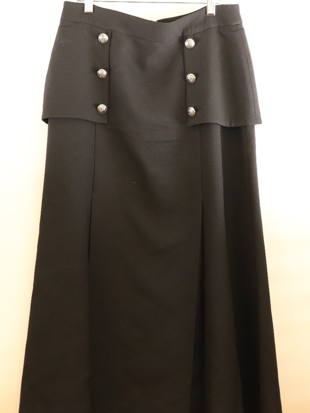 Alexander McQueen military inspired black midi skirt, Size IT 46.